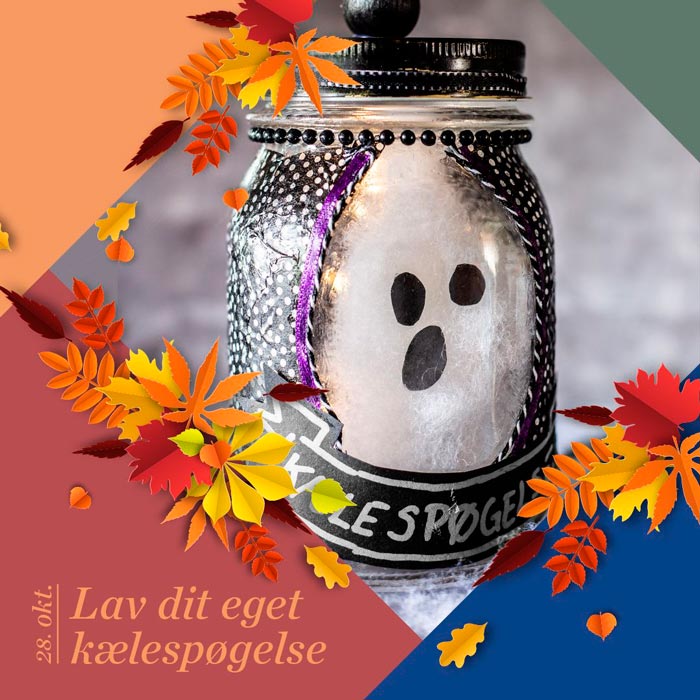 Halloween workshop: Lav dit eget kælespøgelse den 28. oktober Halloween workshop: Lav dit eget kælespøgelse den 28. oktober i Hvidovre C med hyggelig børneaktivitet